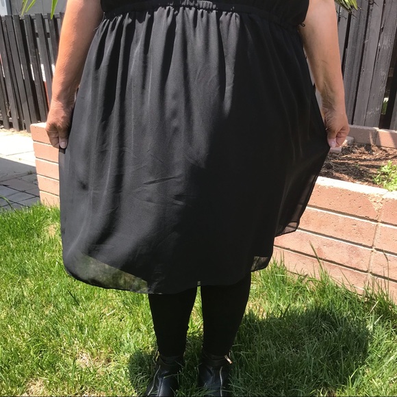 Lane Bryant | Pleather Trimmed Black Dress 22/24 - Picture 3 of 6